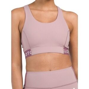 Peloton Womens Racerback‎ Sports Bra Purple Mauve Logo Elastic Band Size S